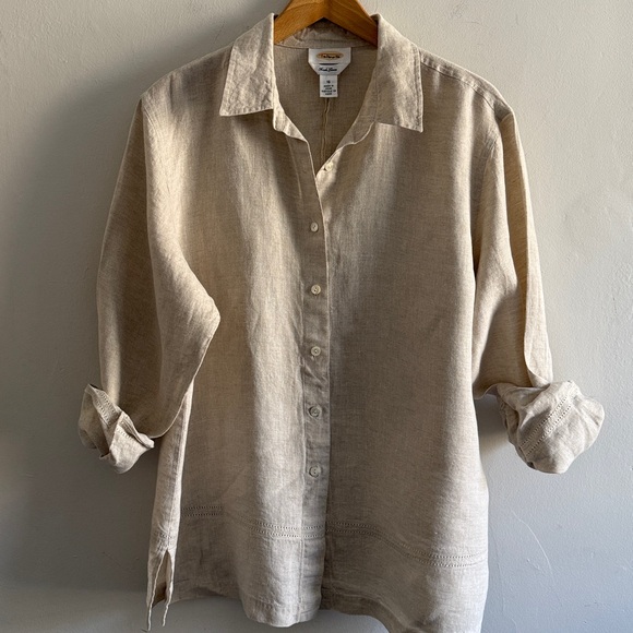 Talbots Tops - Talbots Natural Irish Linen Collared Shirt US16